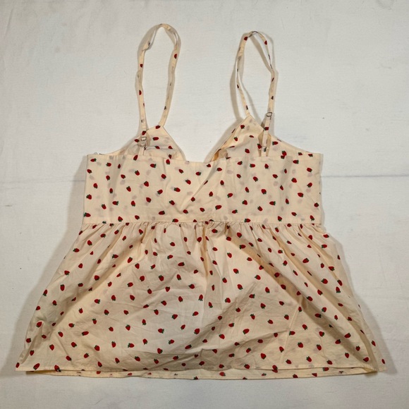Madewell Worn-Once Women’s Adjustable Strawberry & Cream Top with Bow & Cutout - Picture 9 of 9